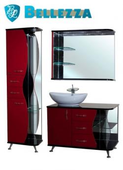 Мебель для ванной Bellezza Рио 90 L красно-черная